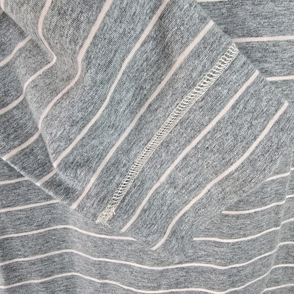 NWOT Christopher&Banks Christmas Sequin Flamingo 3/4 Sleeve Grey & Pink Stripe S - Picture 7 of 9